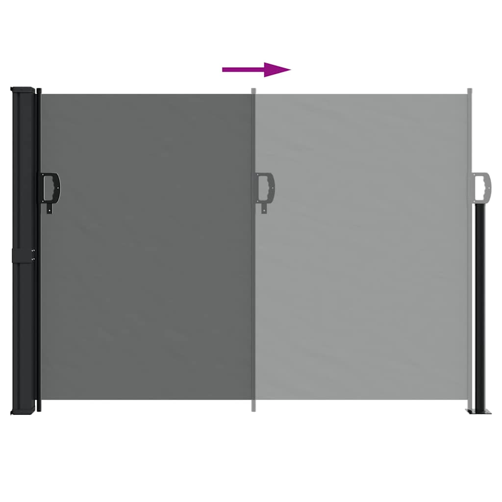 Seitenmarkise Ausziehbar Schwarz 100x300 cm
