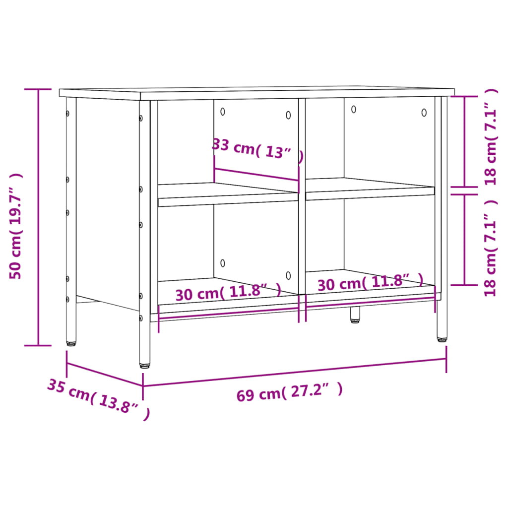 Schuhregal Schwarz 38x35x50 cm Holzwerkstoff