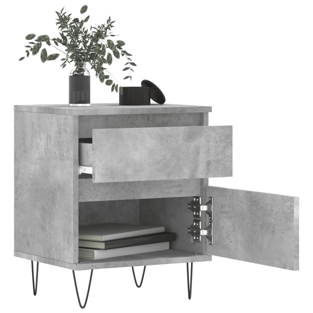 Bettschrank Schwarz Eichen-Optik 40 x 35 x 50 cm Holzwerkstoff