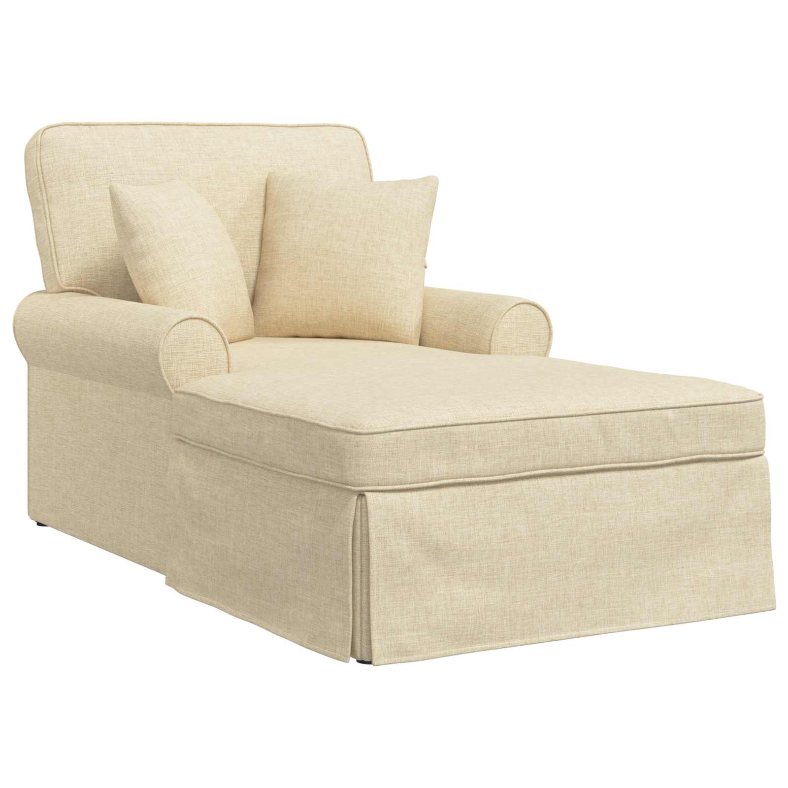 Chaise Lounge mit Rock mit Kissen 3 pcs Hellgrau Stoff