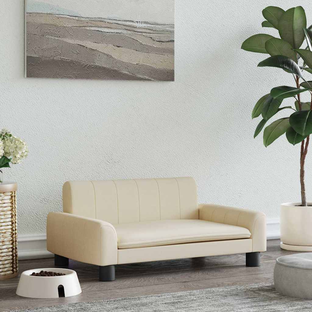 Hundebett Creme 90x53x30 cm Stoff