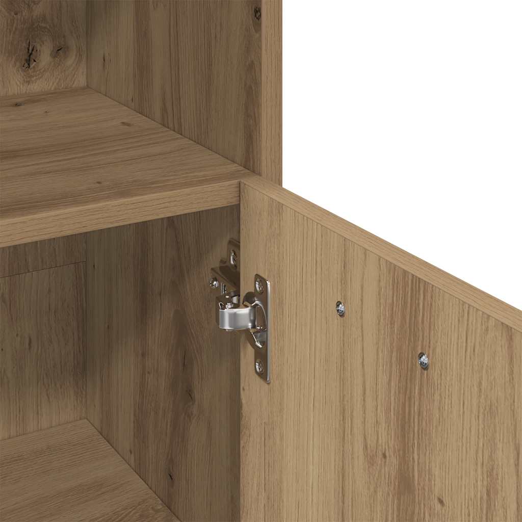 Badezimmerschrank Weiß 30x30x95 cm Holzwerkstoff