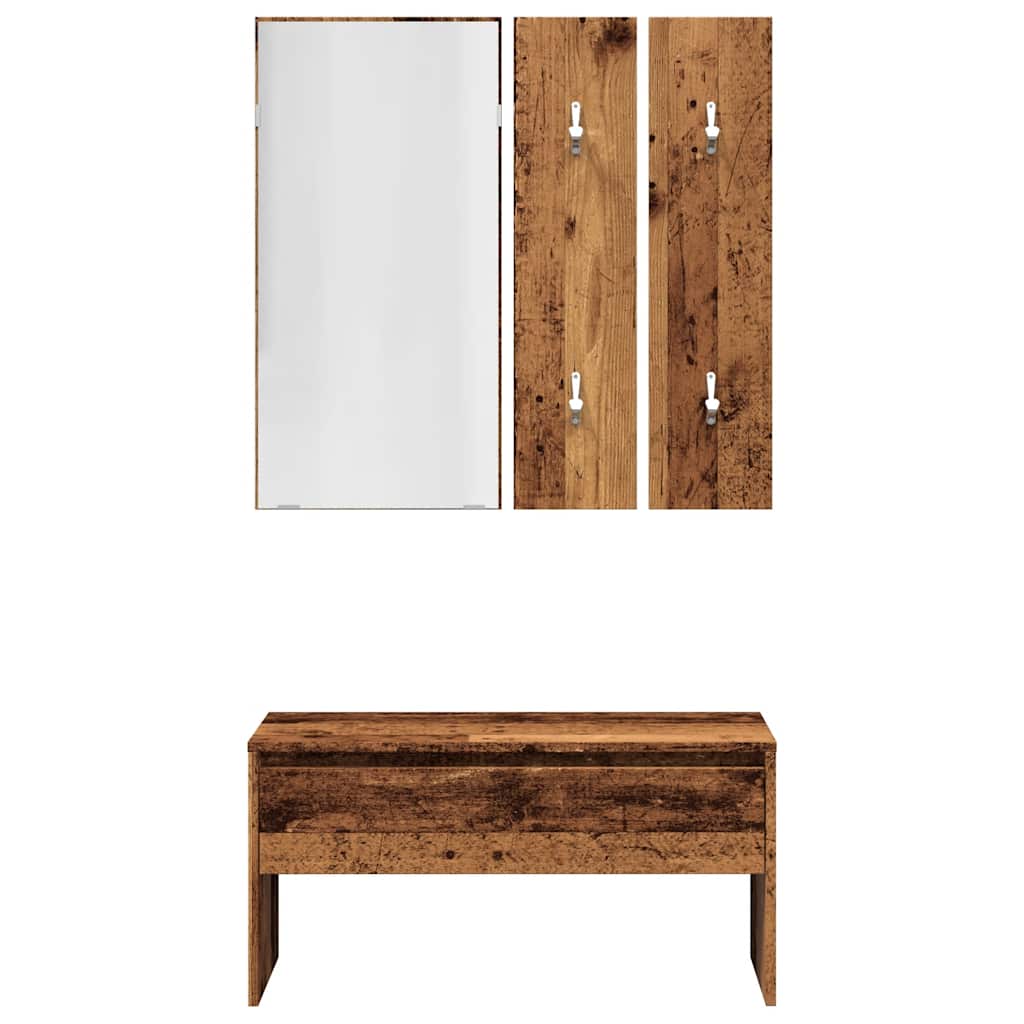 Garderoben-Set Weiß Holzwerkstoff