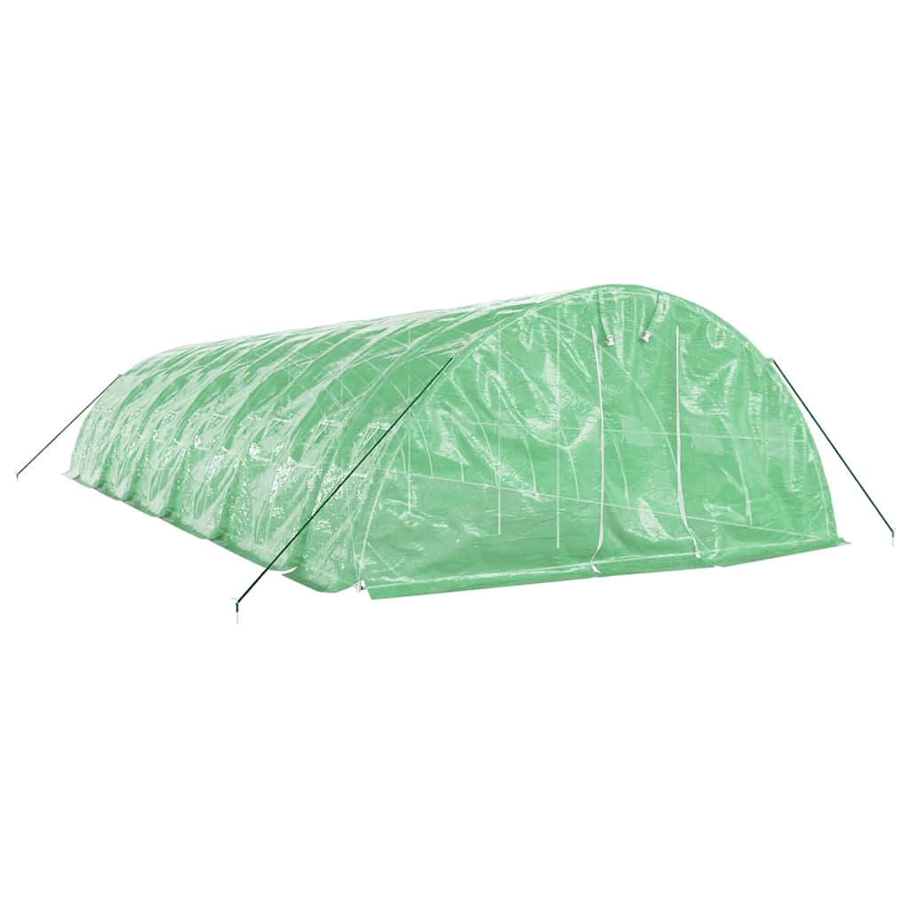 Gewächshaus mit Stahlrahmen Weiß 40 m² 8x5x2,3 m