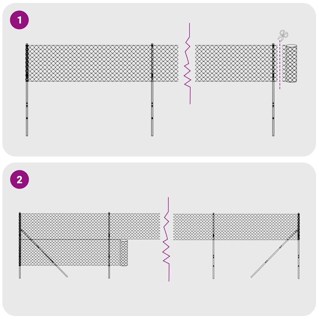 Maschendrahtzaun mit Bodenhülsen Grün 2x10 m