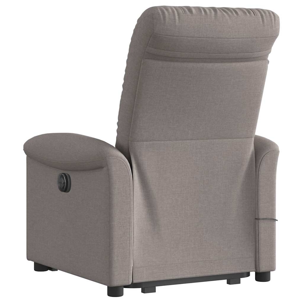 Massagesessel mit Aufstehhilfe Hellgrau Stoff