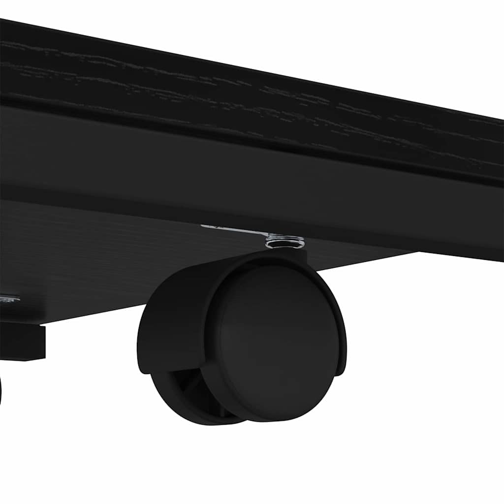 Beistelltisch mit Rollen Schwarz 50x35x55,5 cm Holzwerkstoff