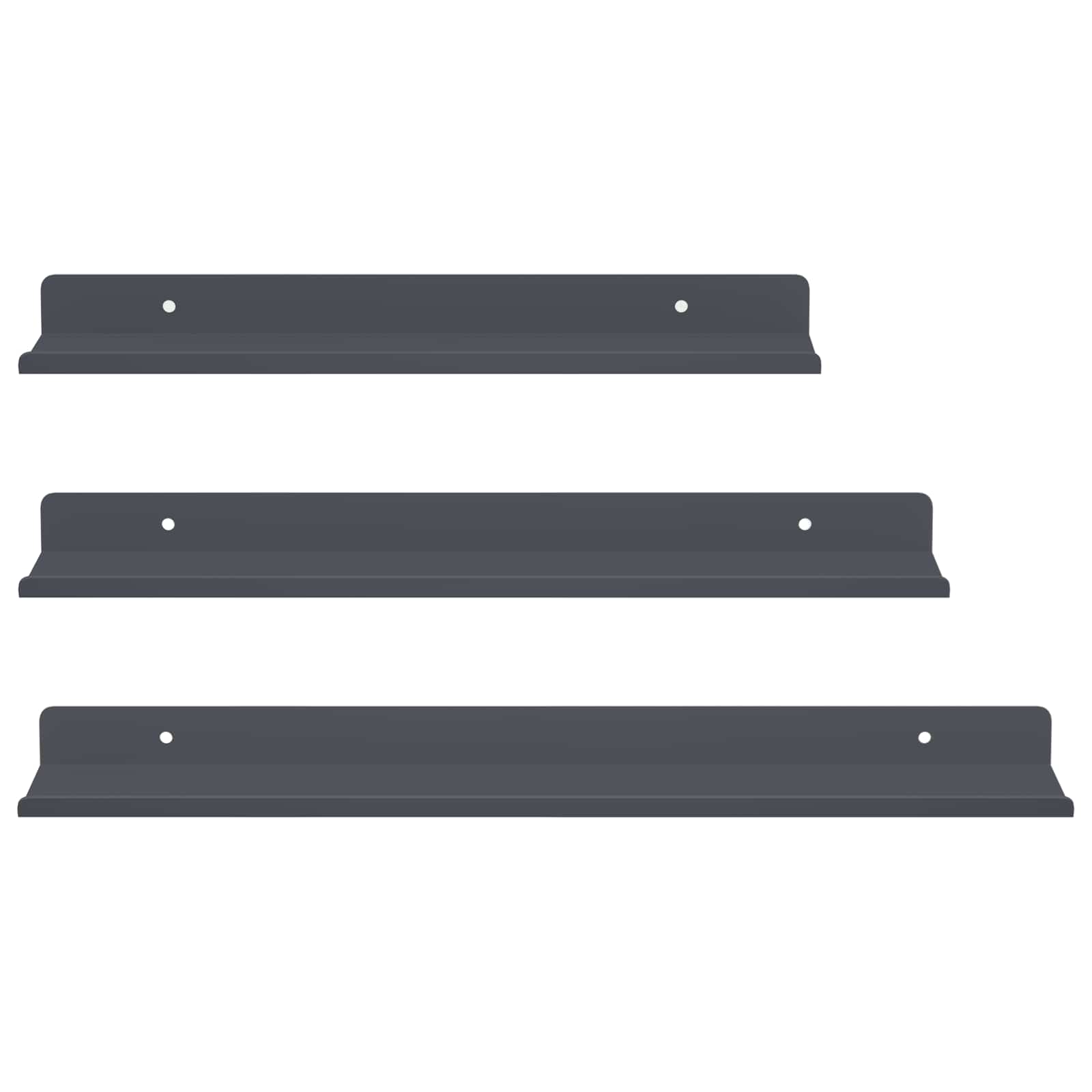 Schwebendes Regal 3 pcs Schwarz 40 x 9 x 2,5 cm Stahl