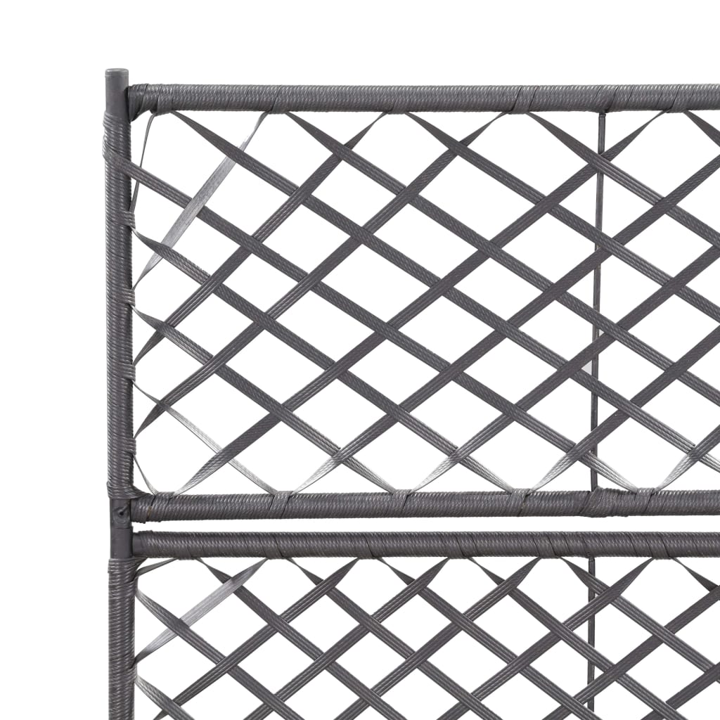 Hochbeet mit Rankgitter 1 Topf 30x30x107cm Poly Rattan Schwarz