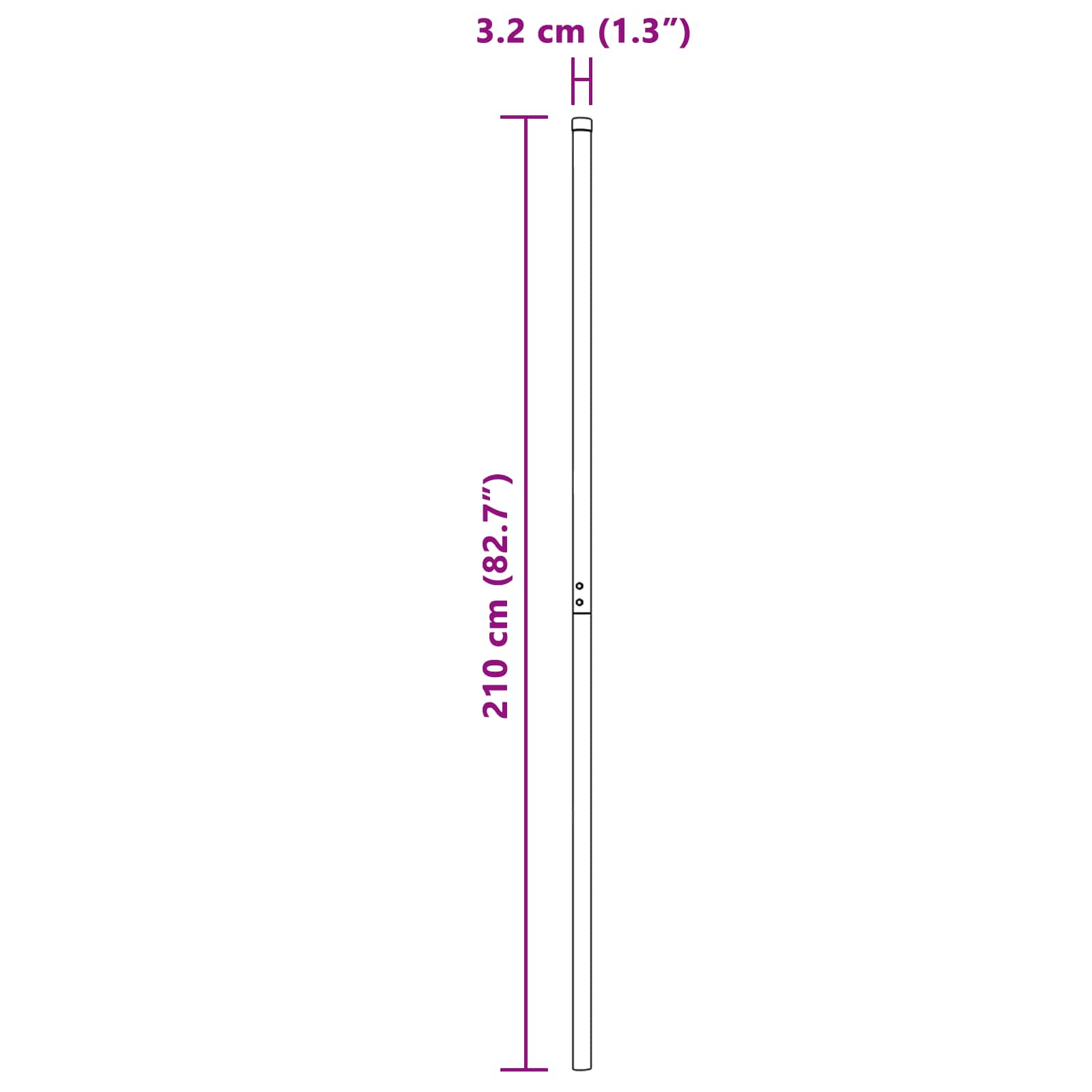 Zaunpfosten 2 pcs Grün 50 cm Pulverbeschichteter Stahl