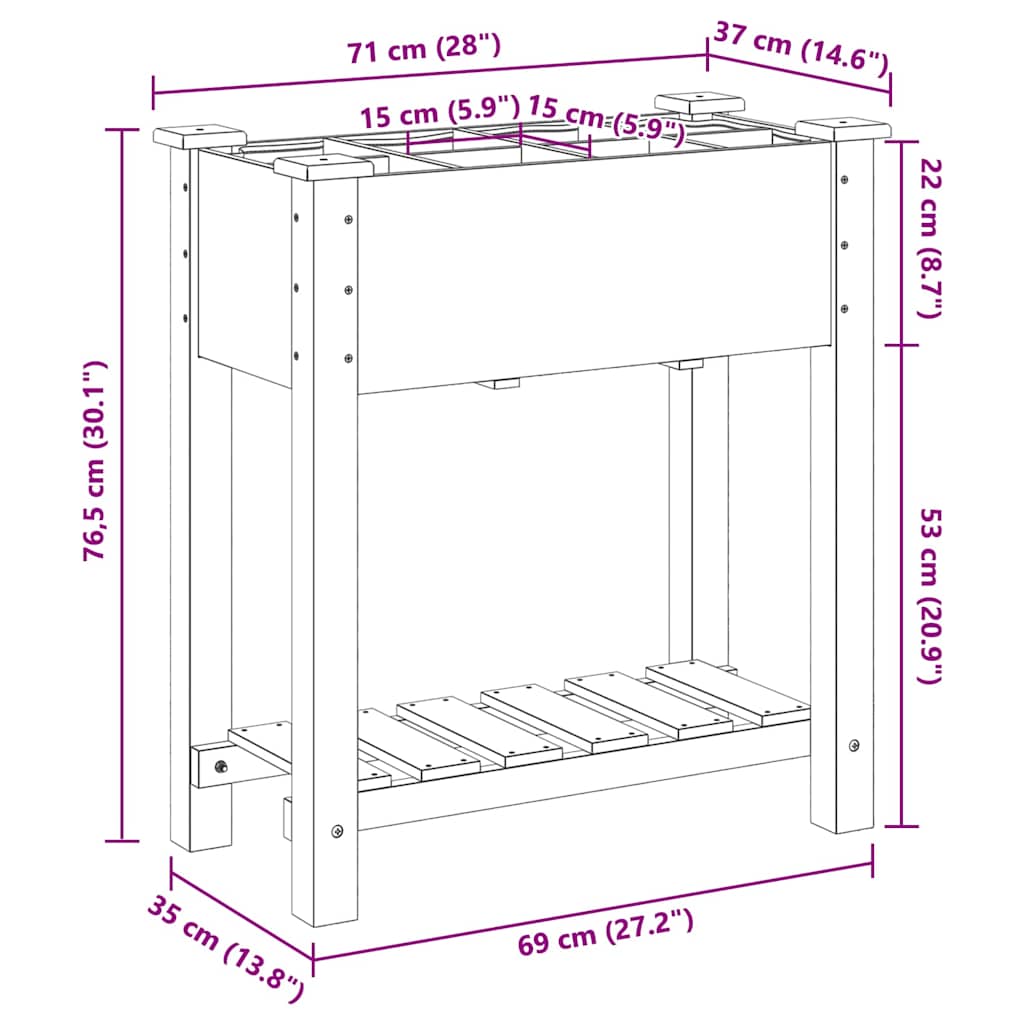 Garten-Pflanzgefäß mit Regal Beige 71 x 37 x 76,5 cm