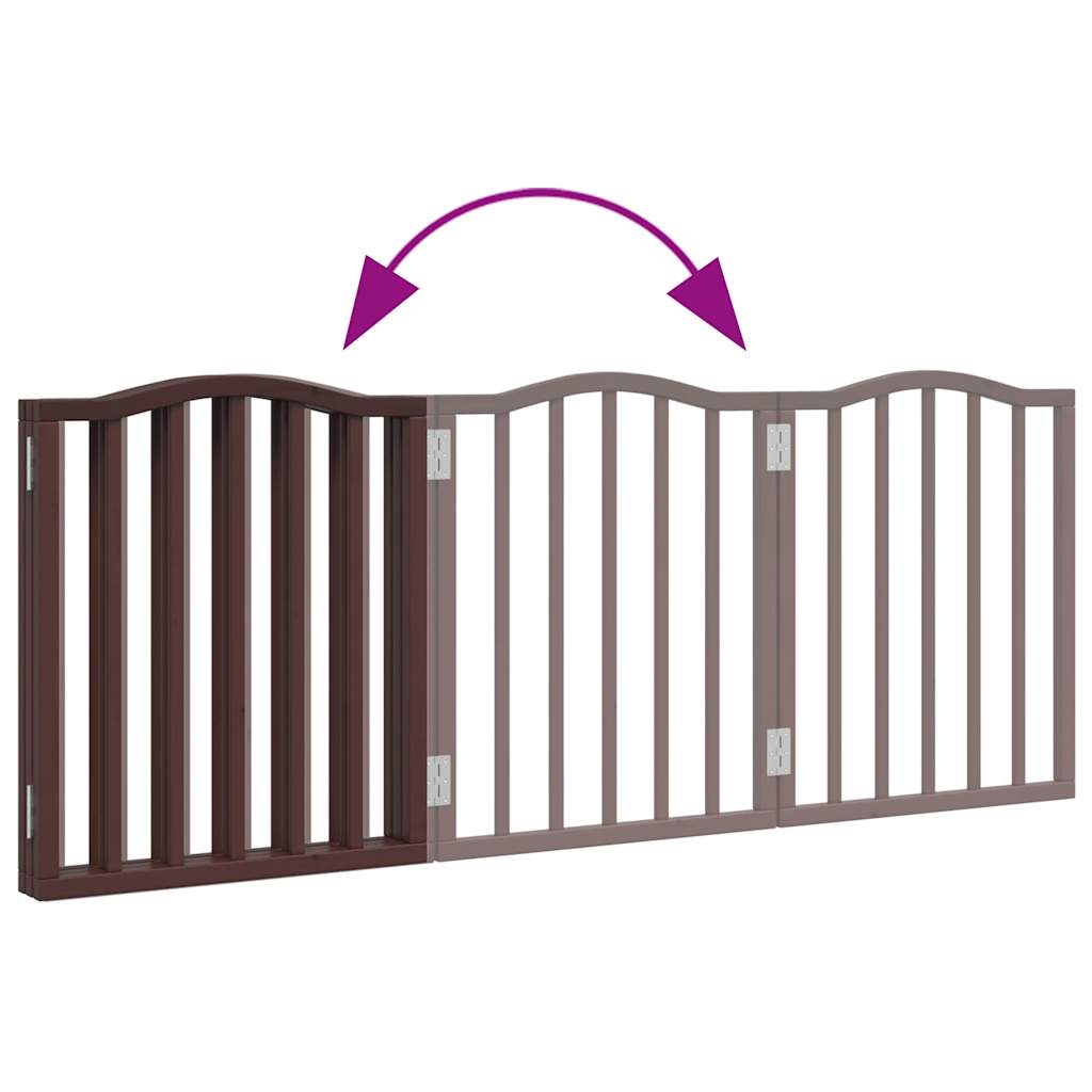 3-tlg. Hundetor Faltbar 150 cm Pappelholz