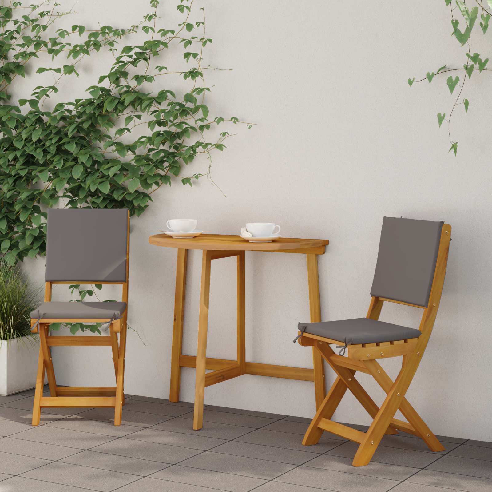 Außen Bistro-Stühle 6 pcs Natur Massivholz Akazie