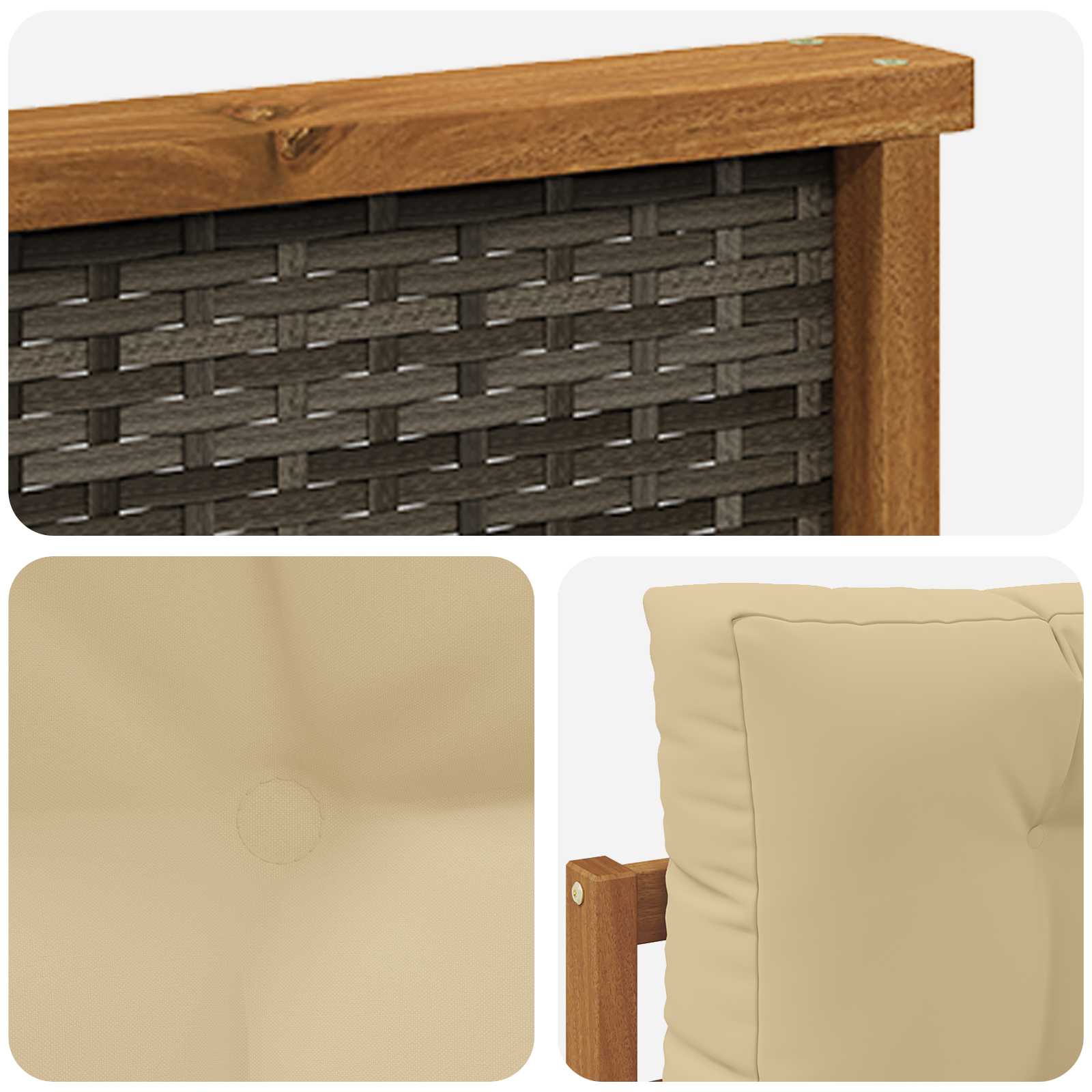 2 Stück Outdoor-Sofa Natur