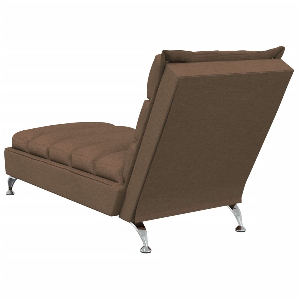 Chaiselongue mit Kissen Hellgrau Stoff