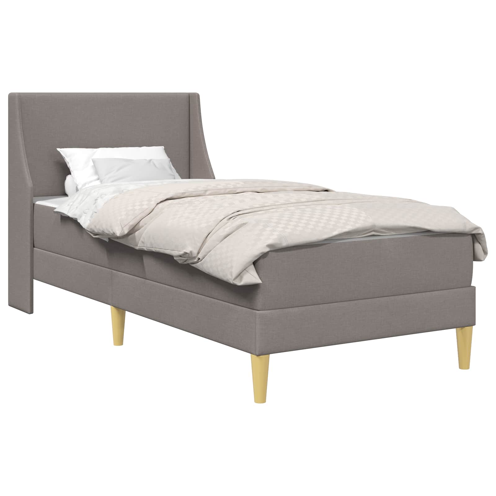 Bettgestell mit Matratze Hellgrau 80x 200 cm Polyester