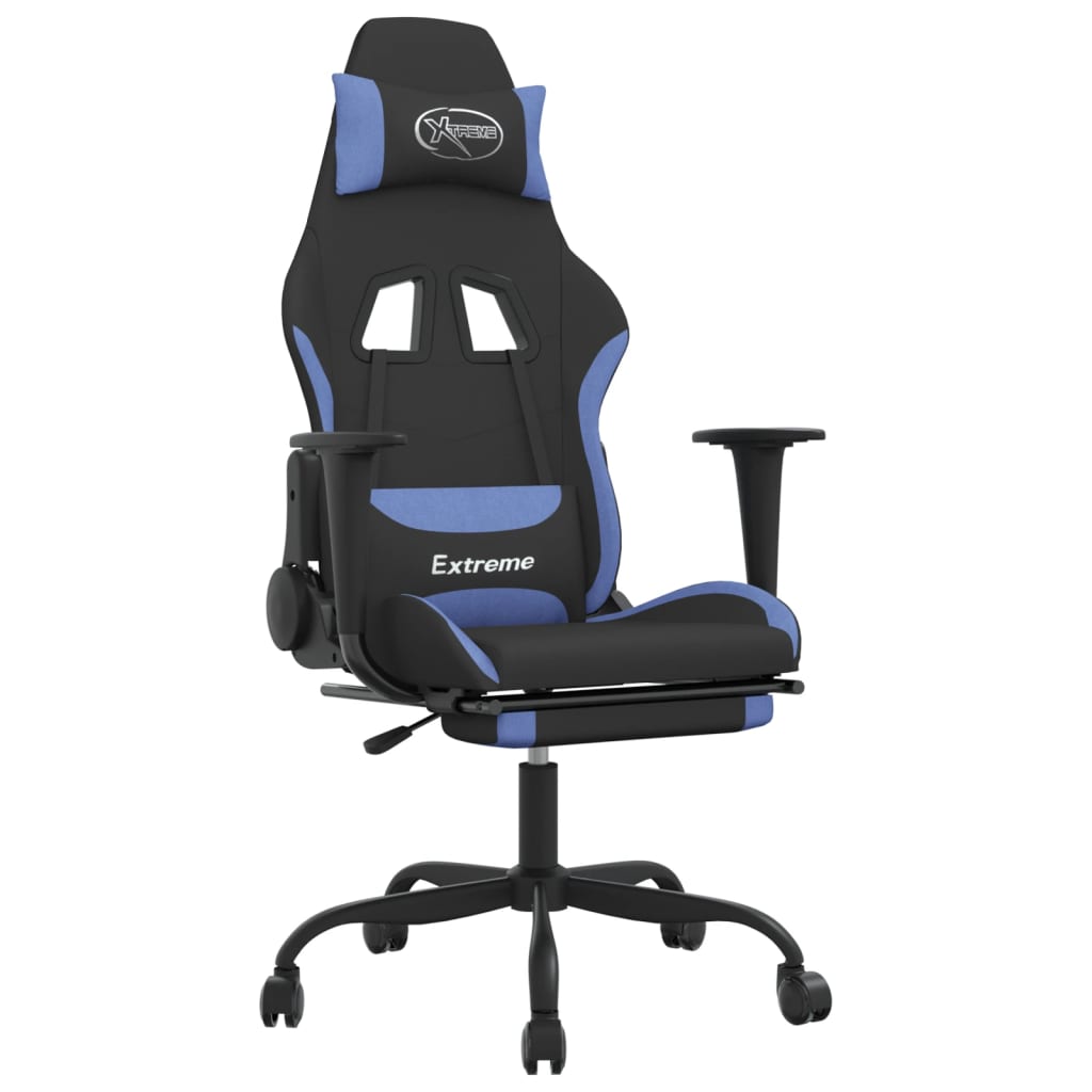 Gaming-Stuhl mit Massagefunktion Schwarz und Creme Stoff