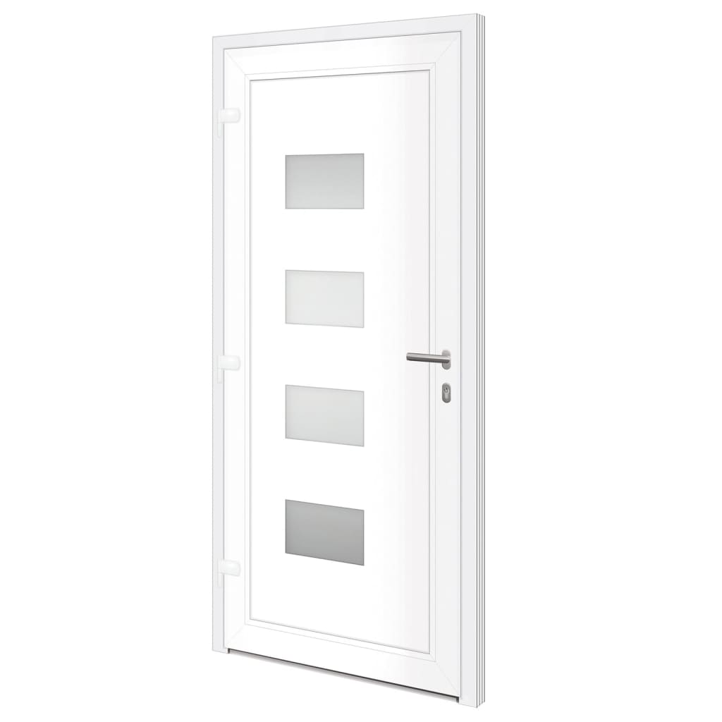 Haustür Anthrazit 100x210 cm Aluminium und PVC