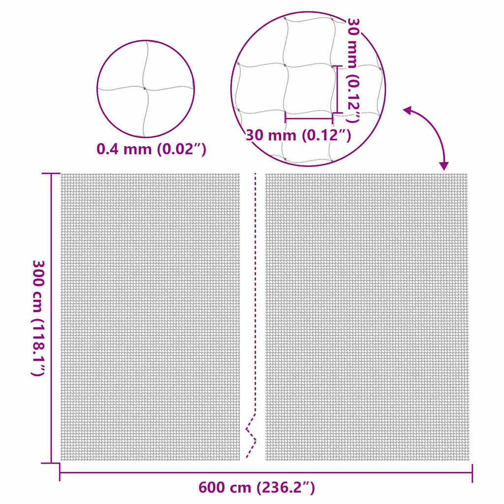 Katzennetz Transparent 3x2 m Nylon