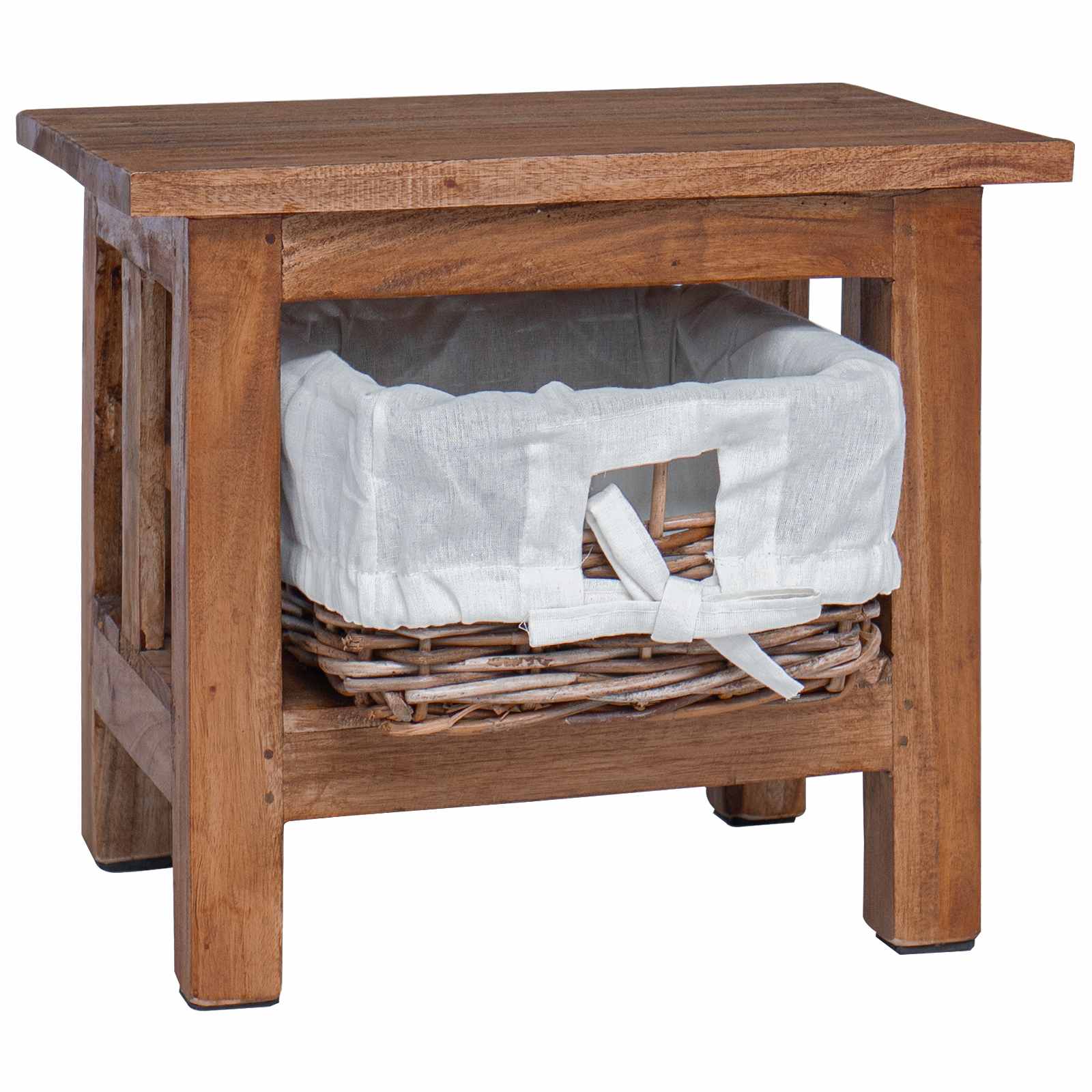 Beistelltisch Braun 38 x 28 x 35 cm Massivholz Mahagoni