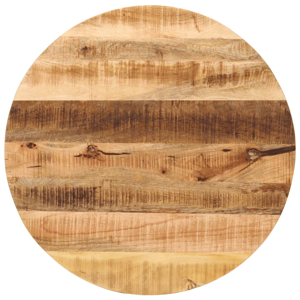 Tischplatte Ø 40x2,5 cm Rund Raues Massives Mangoholz
