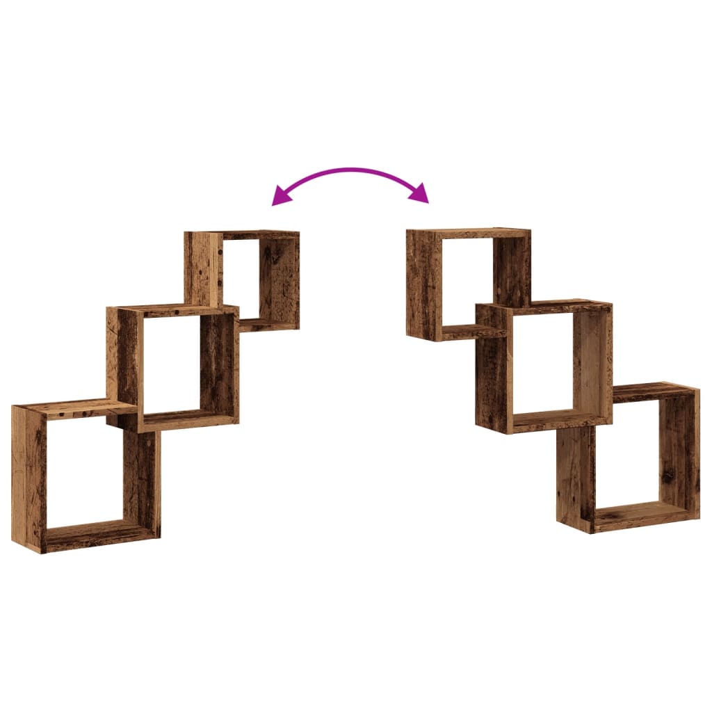 Cube Wandregale Weiß 68x15x68 cm Holzwerkstoff
