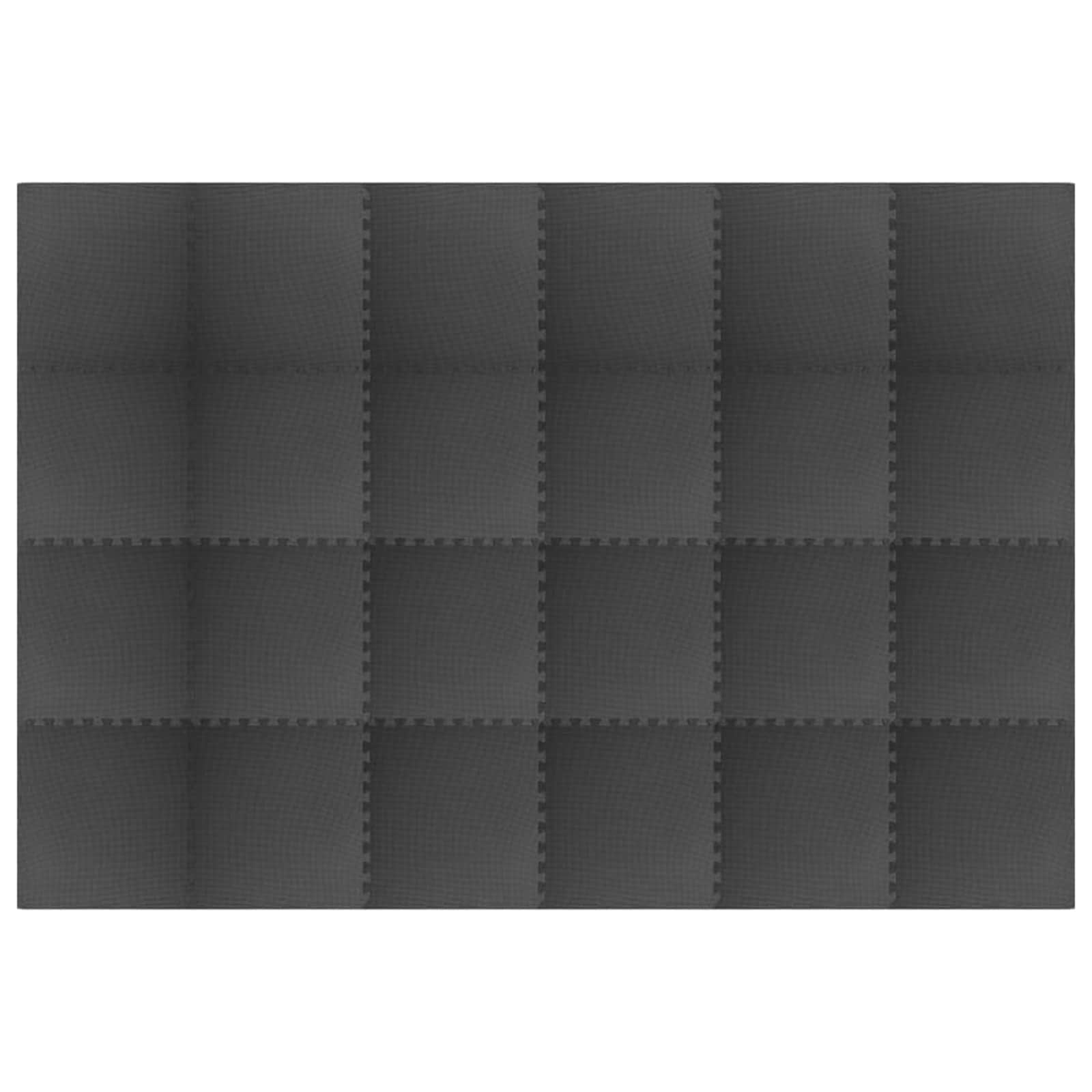 Pool Bodenteppich 6 pcs Schwarz 2,16 ㎡ EVA-Schaum