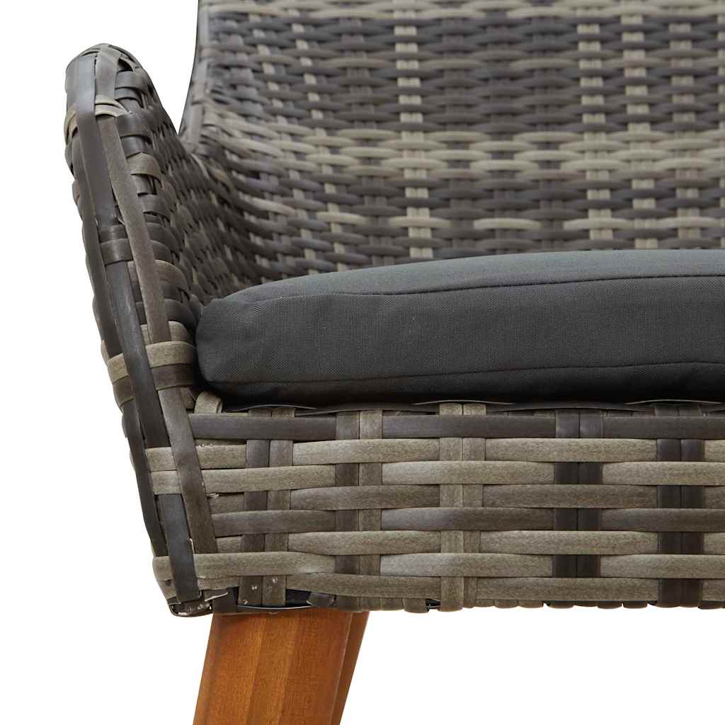Gartenstuhl 2 pcs Schwarz 62,5 x 55 x 82 cm Poly-Rattan