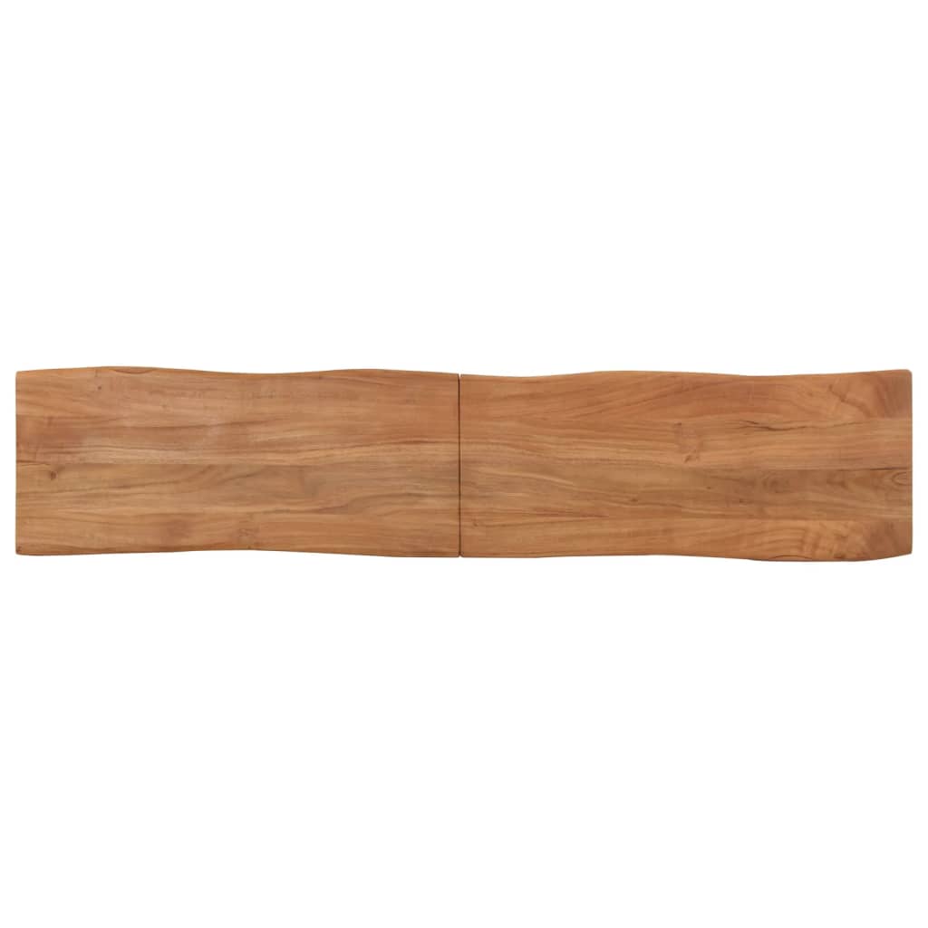 Sitzbank mit Naturkanten 110 cm Akazie Massivholz und Stahl