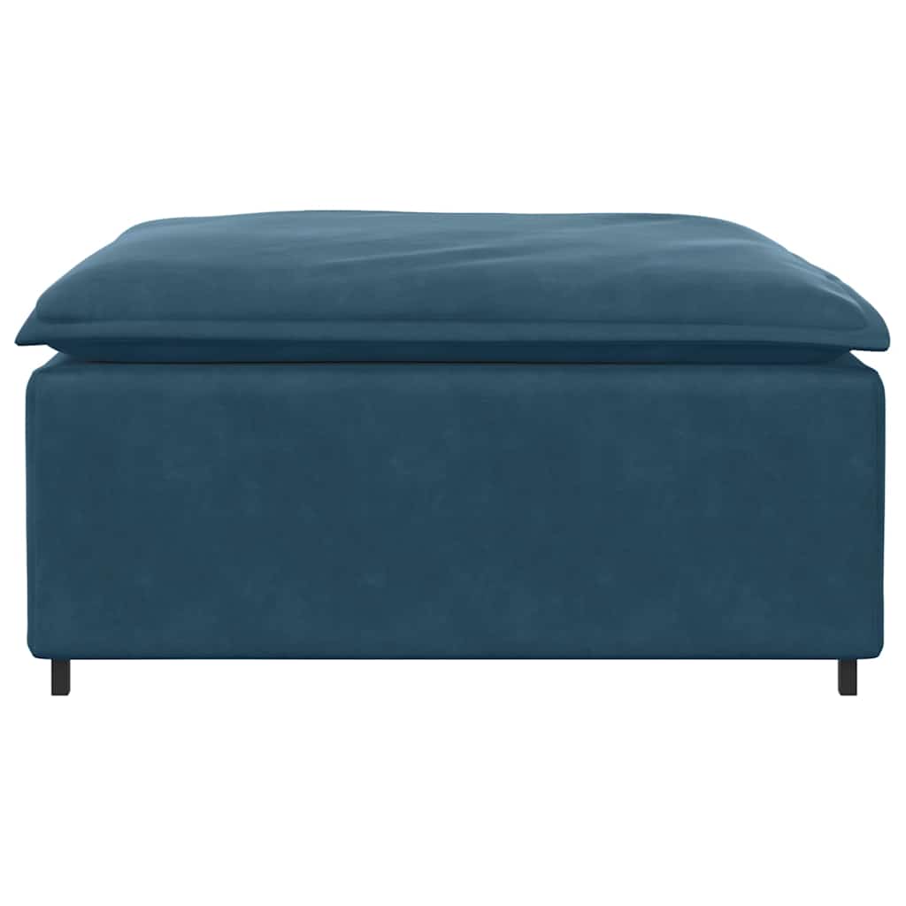 Modulares Sofa Endmodul mit Armlehne Kissen Blau 100 cm