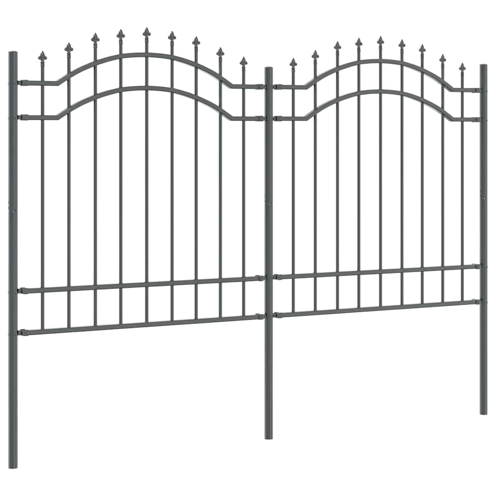 Gartenzaun Woerden mit Speerspitze Schwarz 240 x 75 cm Stahl