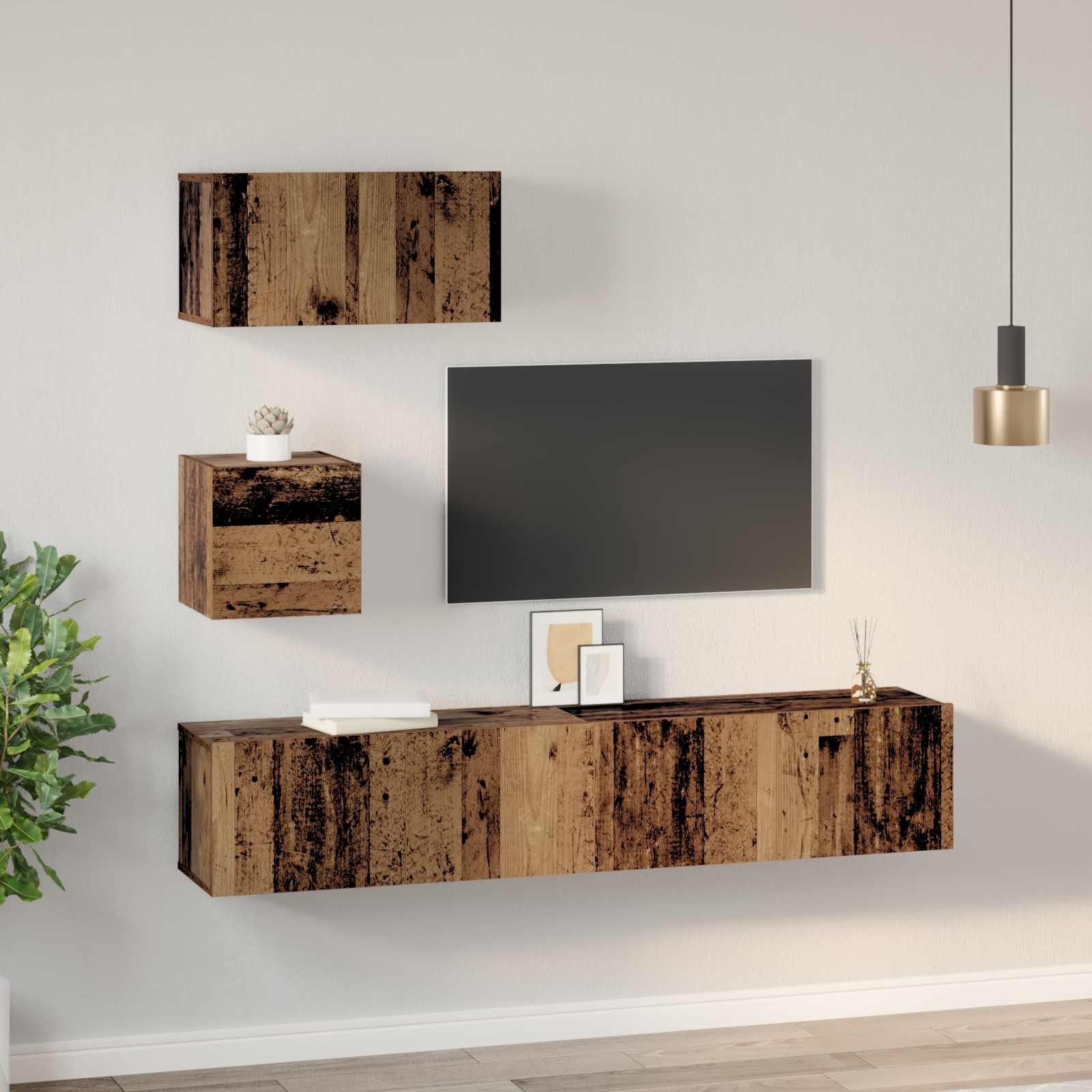 4-tlg. TV-Schrank-Set Sonoma-Eiche Holzwerkstoff