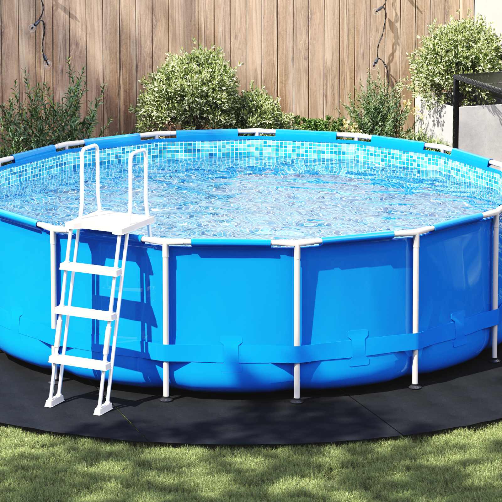 Bodenfolie für Pools Schwarz Ø 244 cm Vliesstoff
