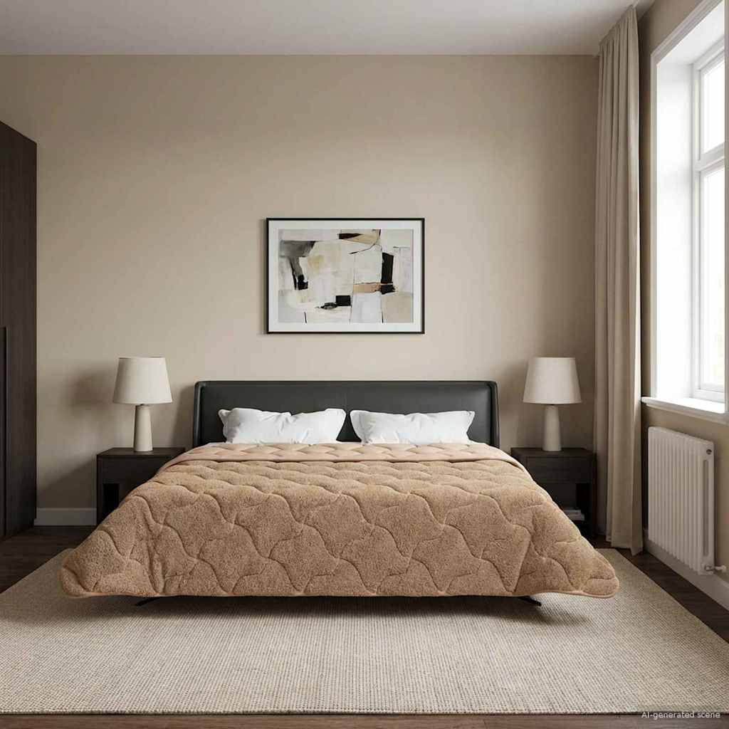 Winterbettdecke Gepolstert Anthrazit 135 x 200 cm