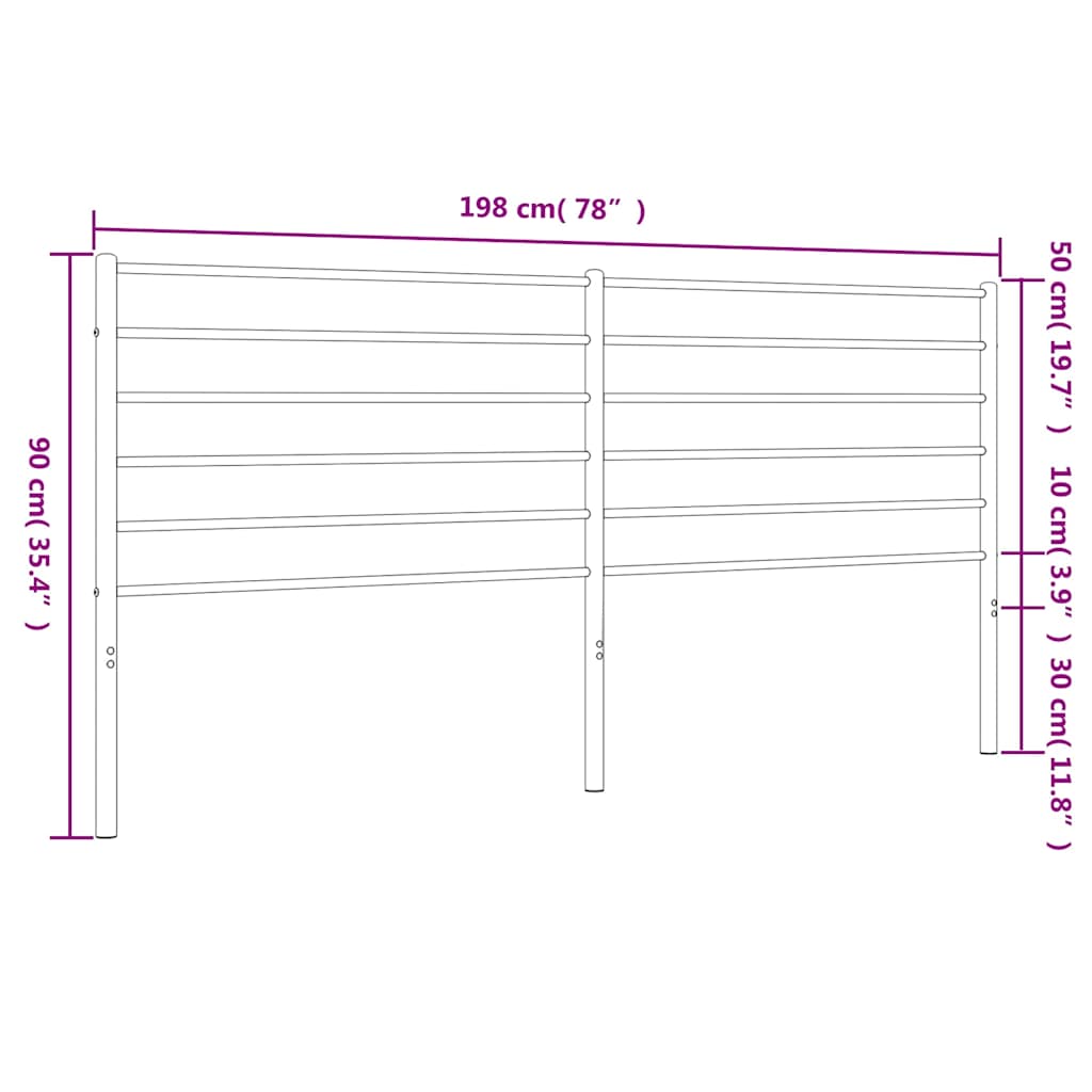 Ersatz-Kopfteil Metall Schwarz 80 cm