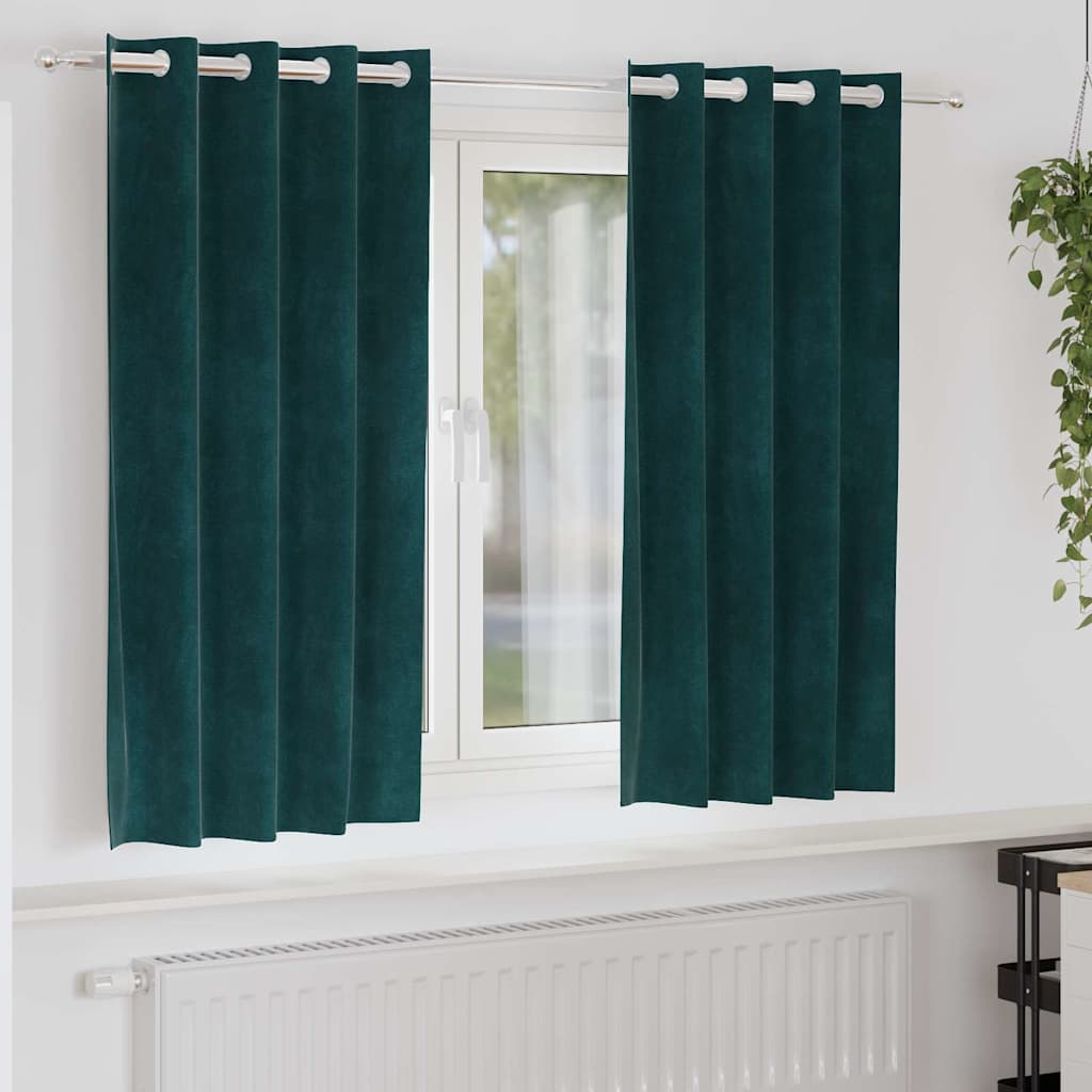 Verdunkelungsvorhänge 2 pcs Schwarz 140 x 140 cm Samt