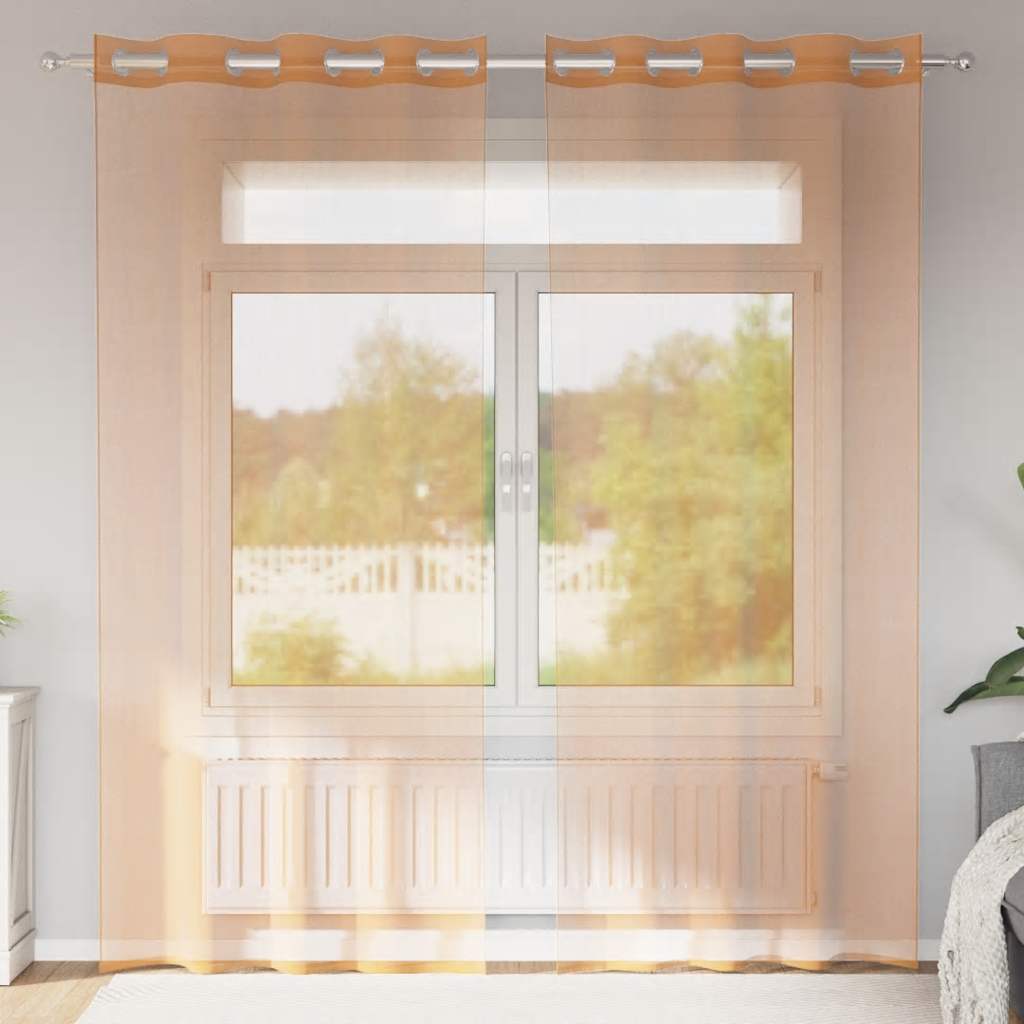 Voile Vorhänge mit Ösen 2 Stk. Apfelgrün 140x140 cm