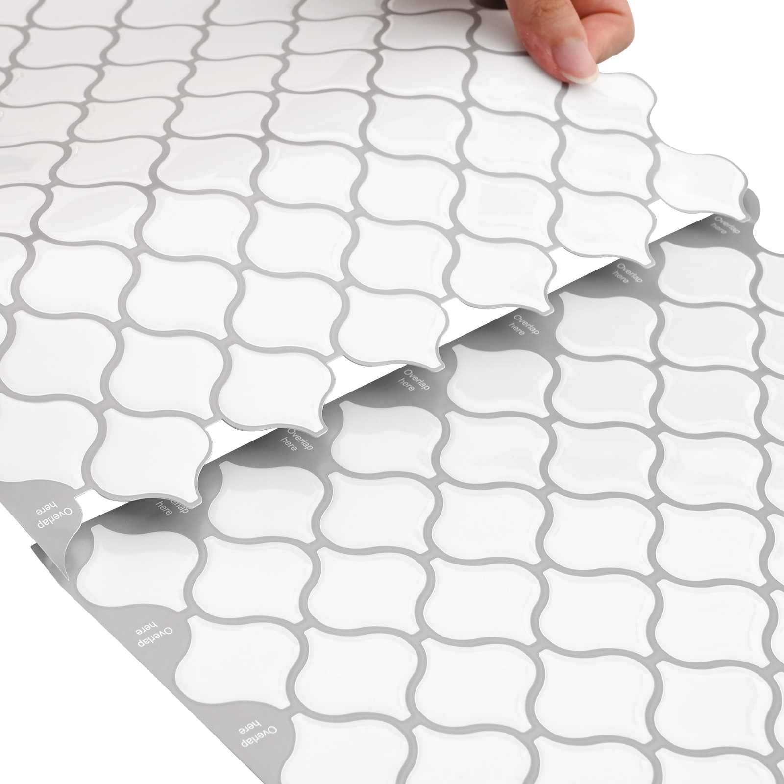 Lanturn Fliese 10 pcs Weiß 27 x 27 cm Polyurethan und PET