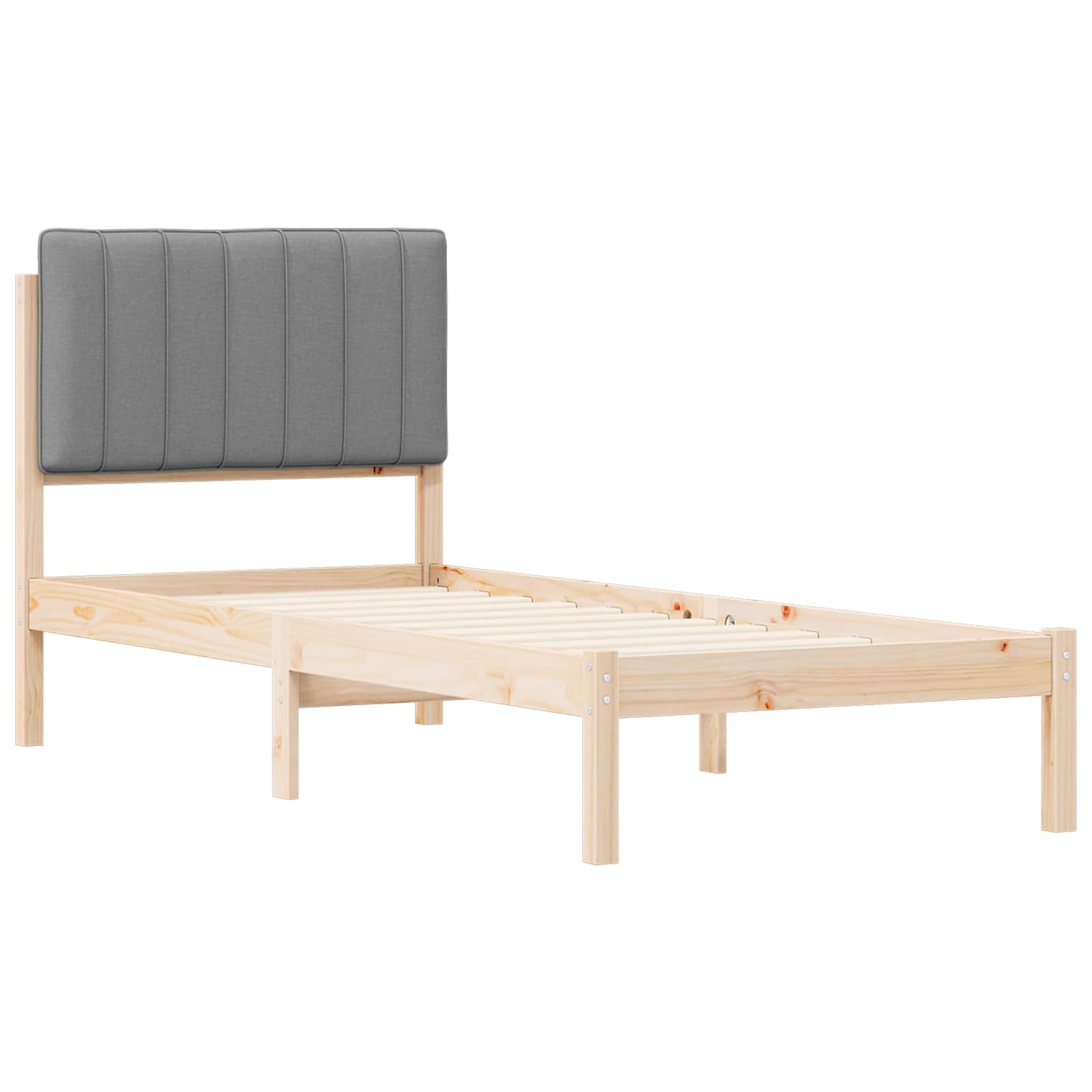 Bettgestell mit gepolstertem Kopfteil Hellgrau 200 x 200 cm