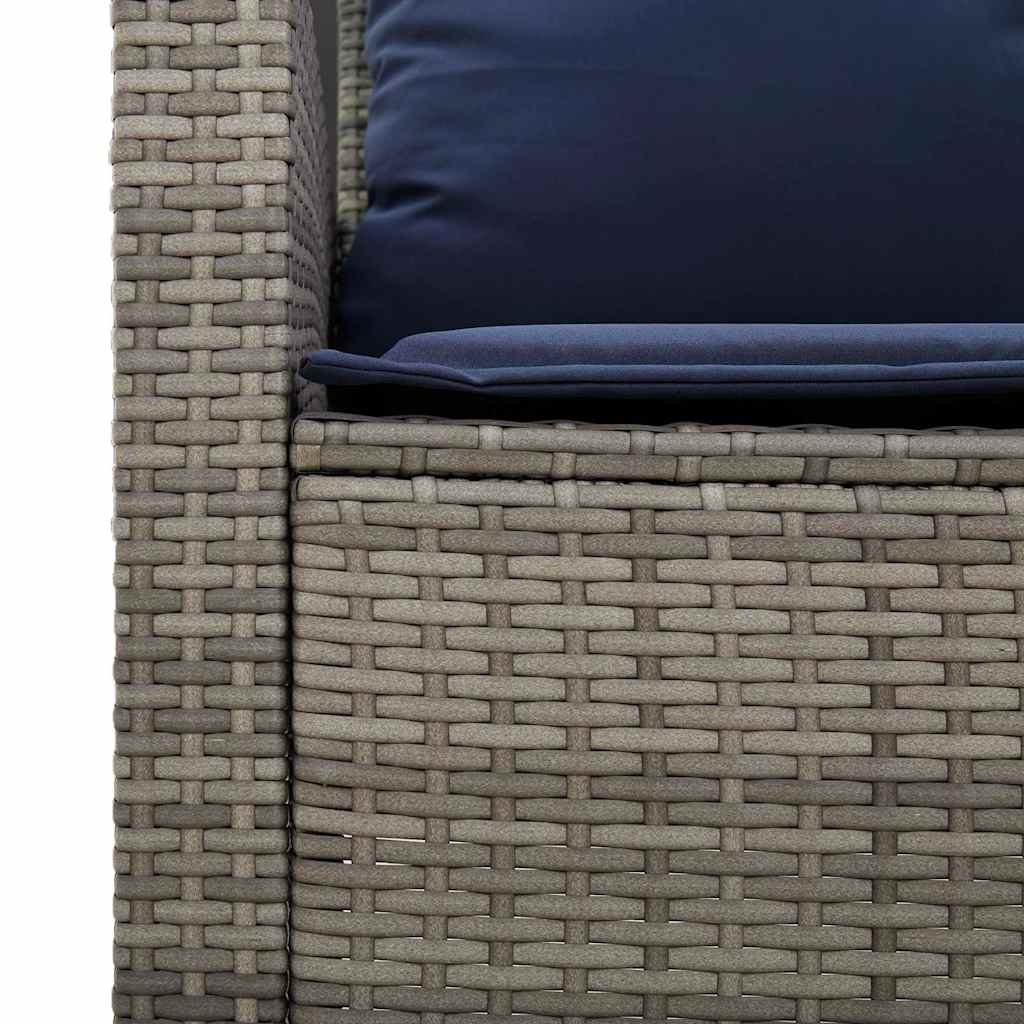 4-tlg. Garten-Sofagarnitur mit Kissen Schwarz Poly Rattan