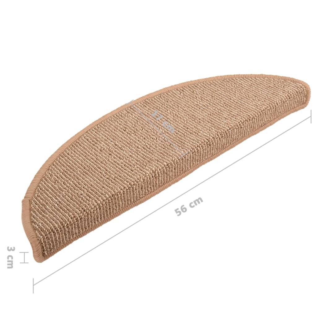 Stufenmatten 15 Stk. 56x17x3 cm Grau Halbrund