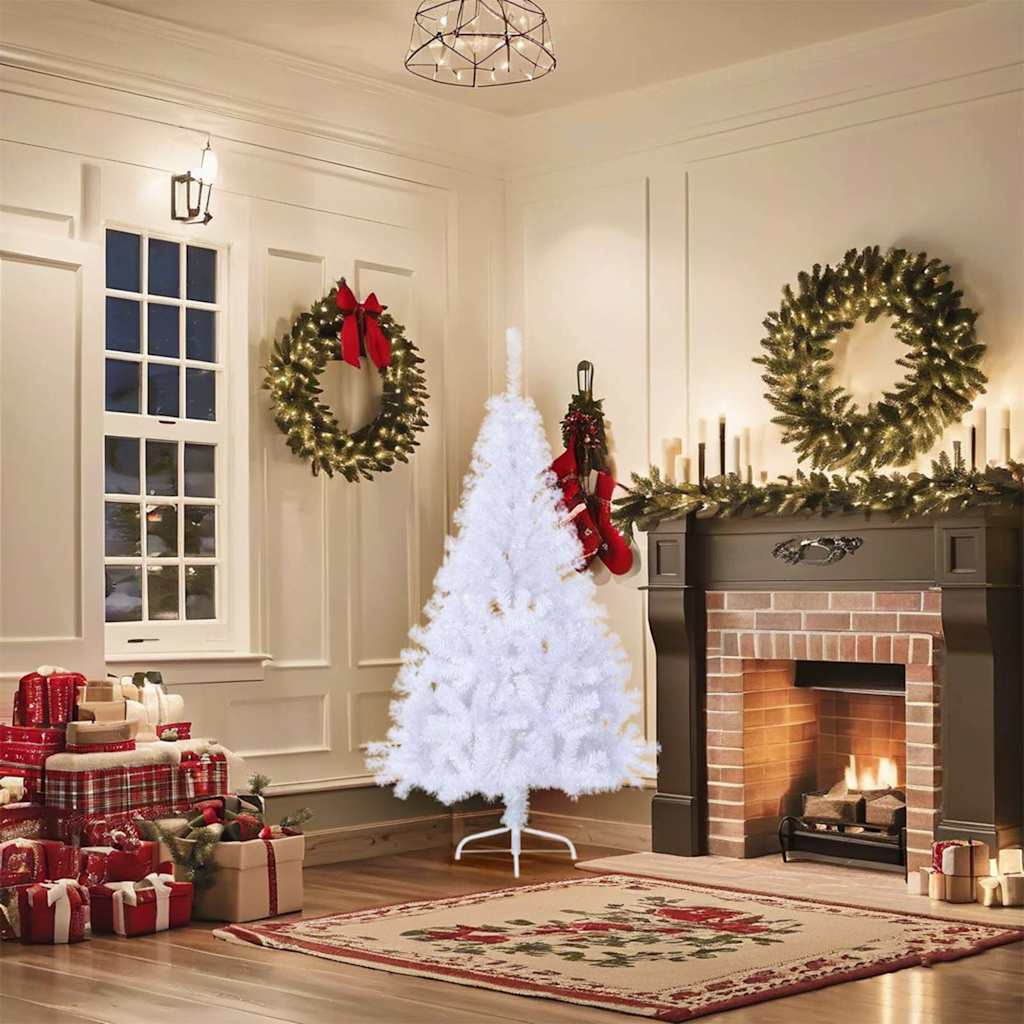 Künstlicher Halb-Weihnachtsbaum mit Ständer Grün 150 cm PVC