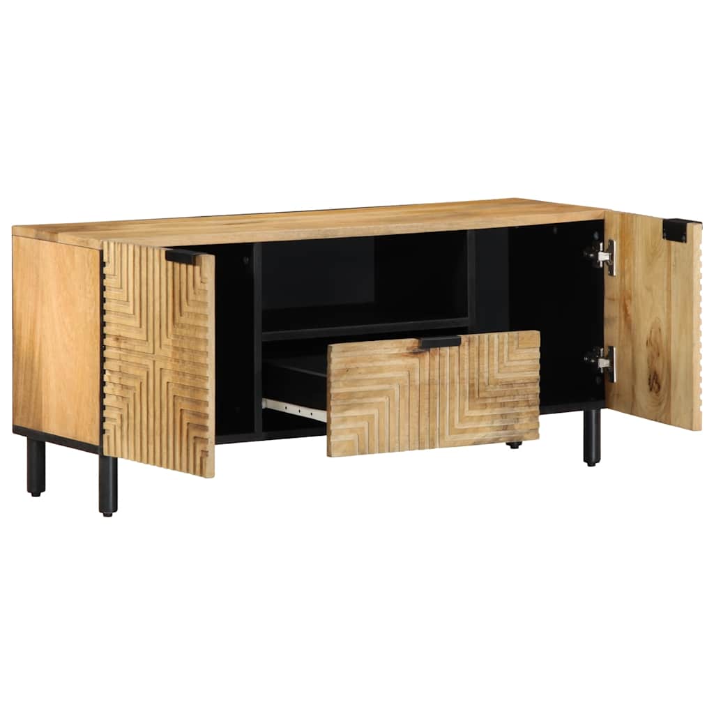 TV-Schränk mit Regal Braun 105 x 33 x 46 cm Massivholz Mango