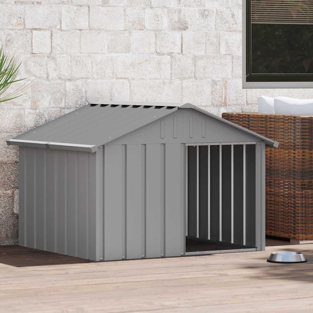 Hundehütte Anthrazit 116,5x103x81,5 cm Verzinkter Stahl