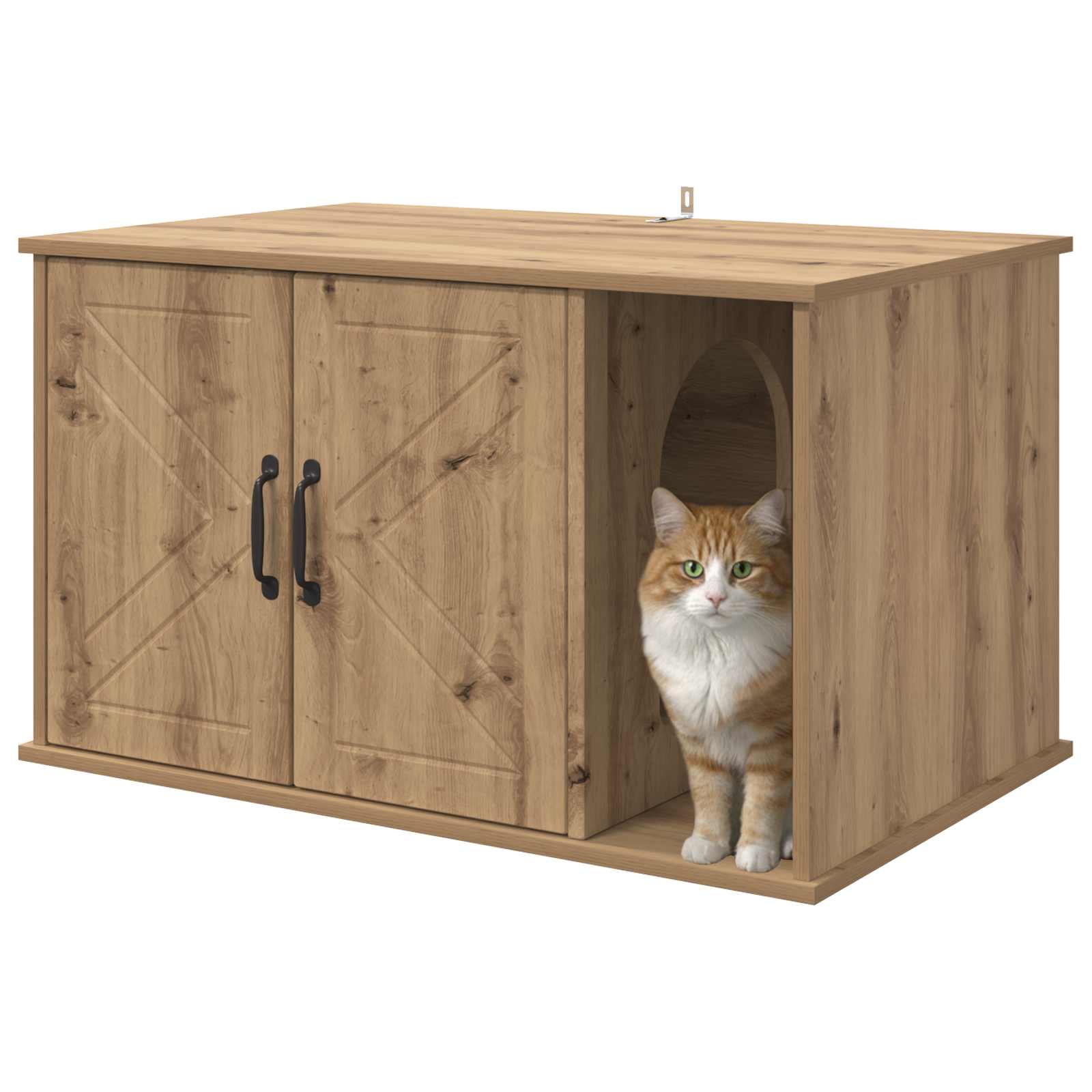 Katzenhaus Weiß 85 x 55 x 50 cm Holzwerkstoff