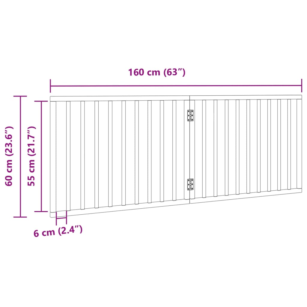 Hundegitter Faltbar 3 Paneele 150 cm Pappelholz
