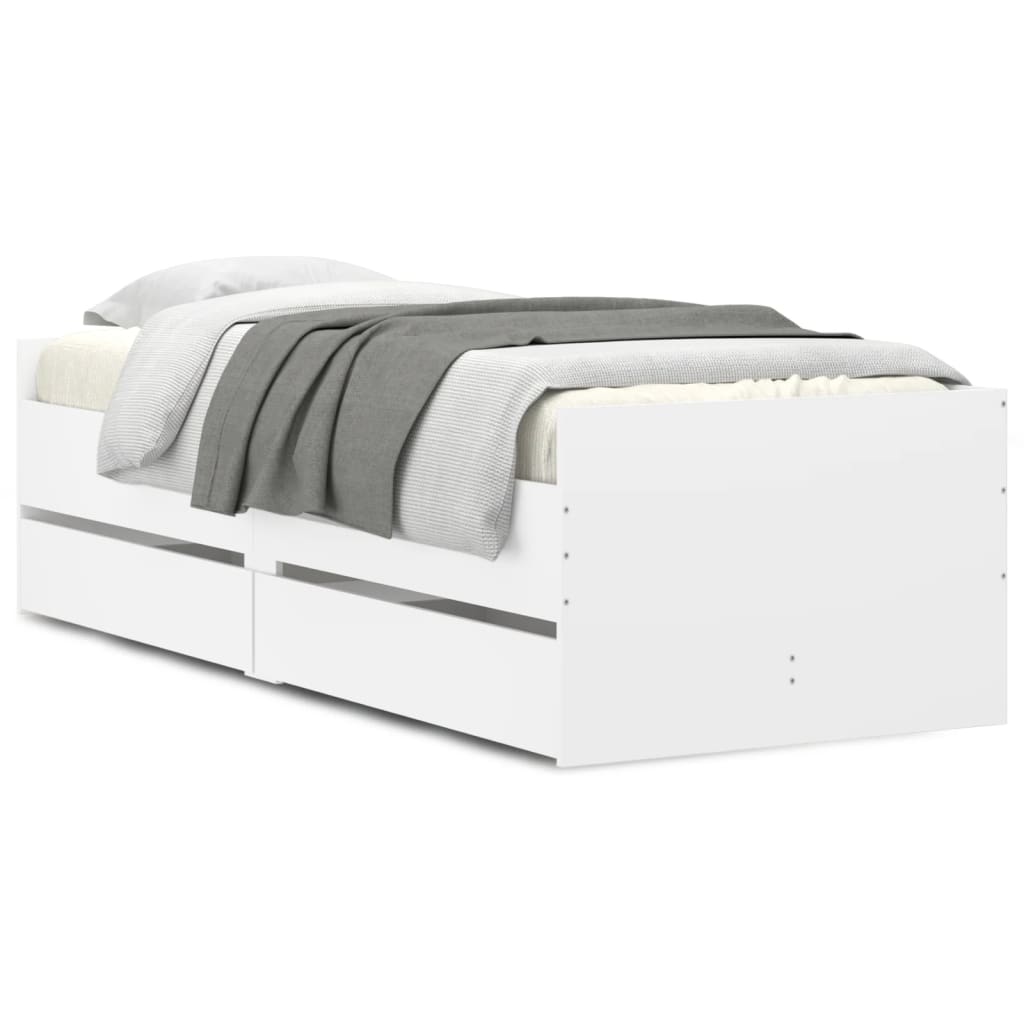 Bett mit Schubladen Braun Eiche-Optik 75x190 cm