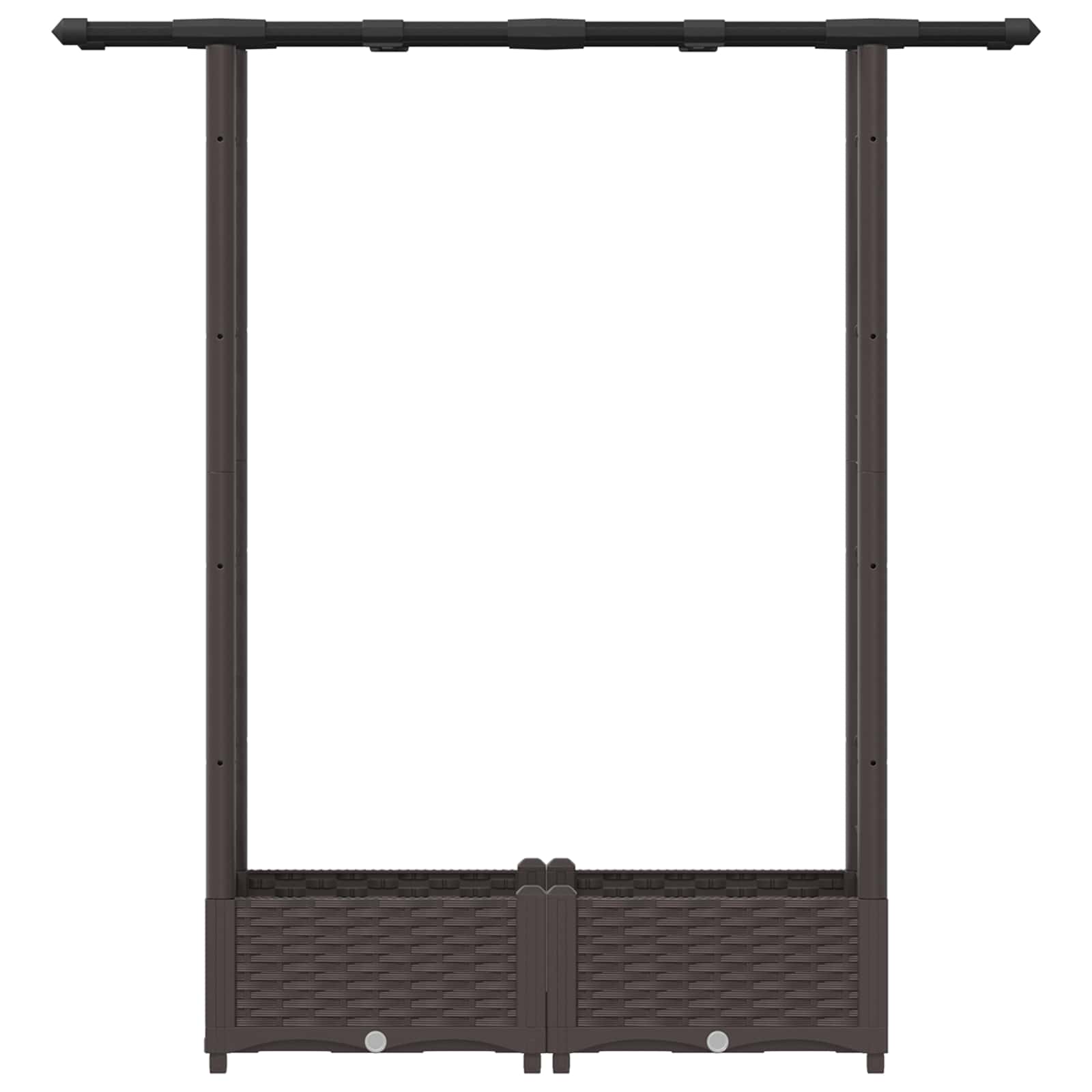 Hochbeet mit Rankgitter und Dach Braun 124 x 40 x 123 cm PP