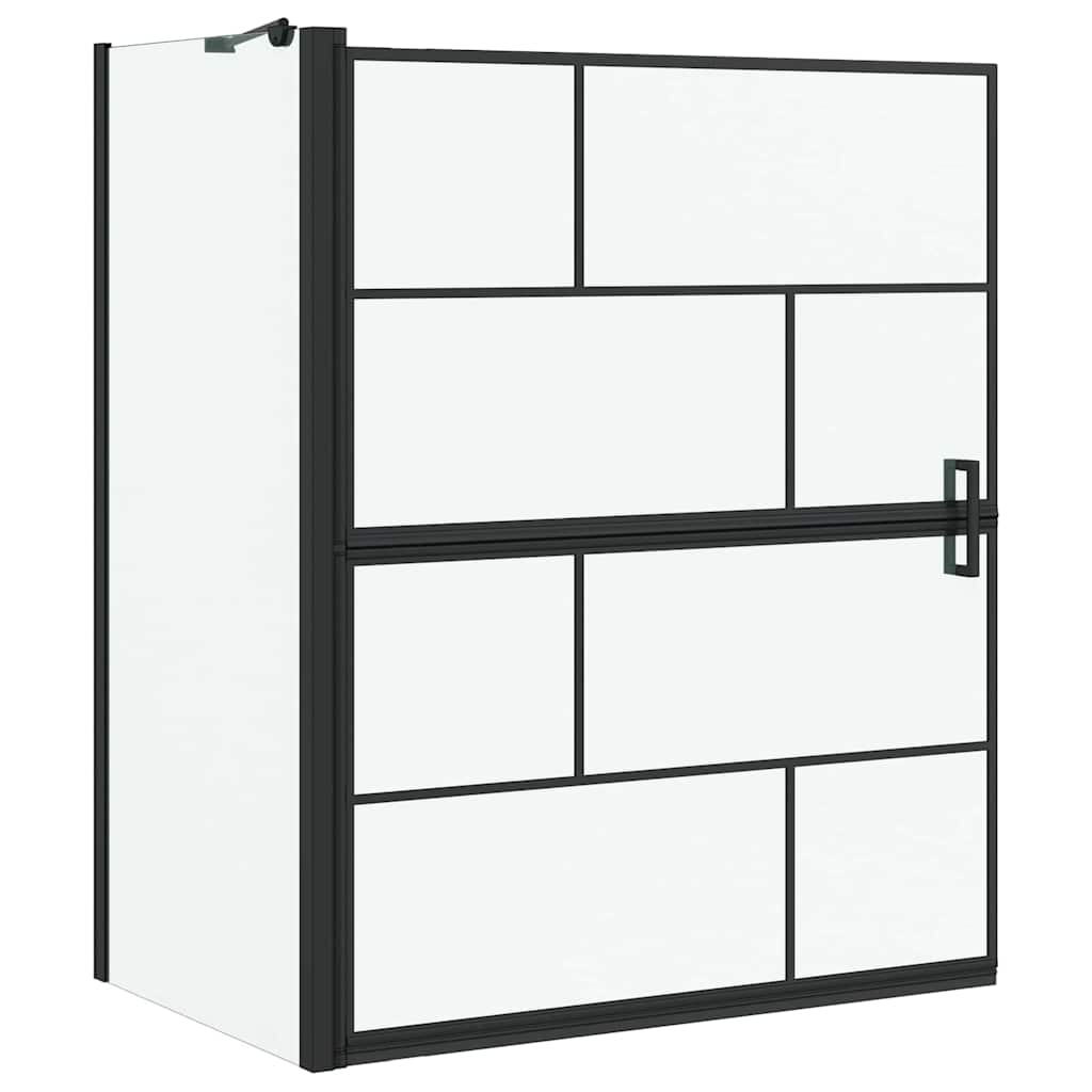 Bad-Duschschirm Schwarz und Transparent 80 x 68 x 128 cm