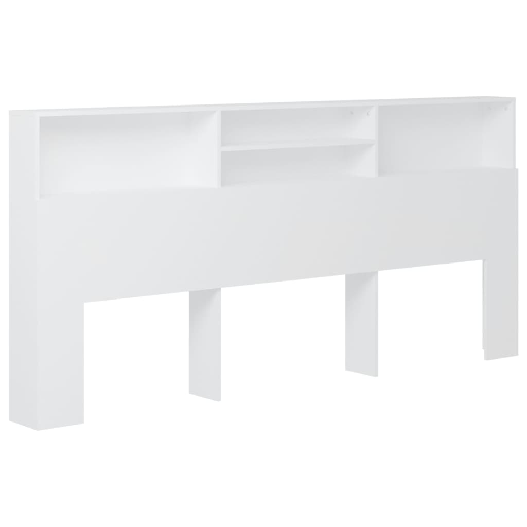 Bett-Kopfteil mit Ablagen Weiß 100x19x103,5 cm